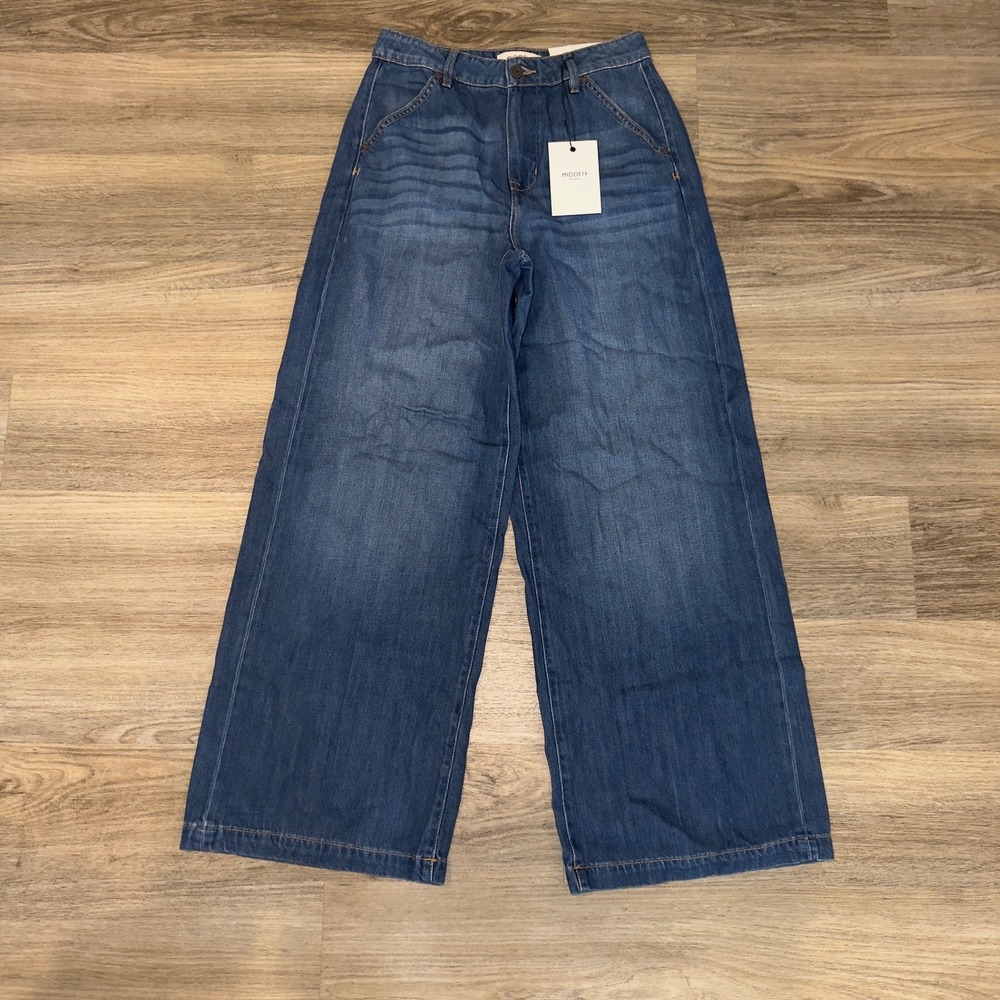 Hidden Jeans Nori High Rise Super Wide Leg Denim Jeans Medium Wash HD9203-DK 26